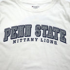 Champion カレッジプリント ロングスリーブ Tシャツ ロンT 4XL ホワイト PENN STATE ビッグサイズ ニカラグア製