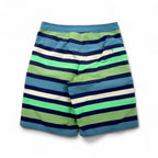 Patagonia Wavefarer Board Shorts, Size S, Navy and Green Striped Nylon, 67817