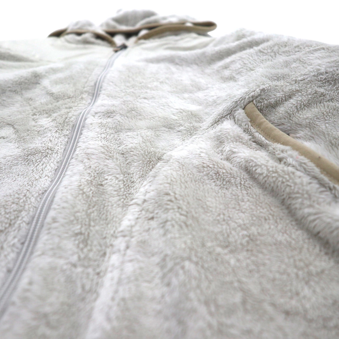 THE NORTH FACE フリースジャケット パーカー S ホワイト OSO FURRY FLEECE HOODIE ドローコード AA5Z