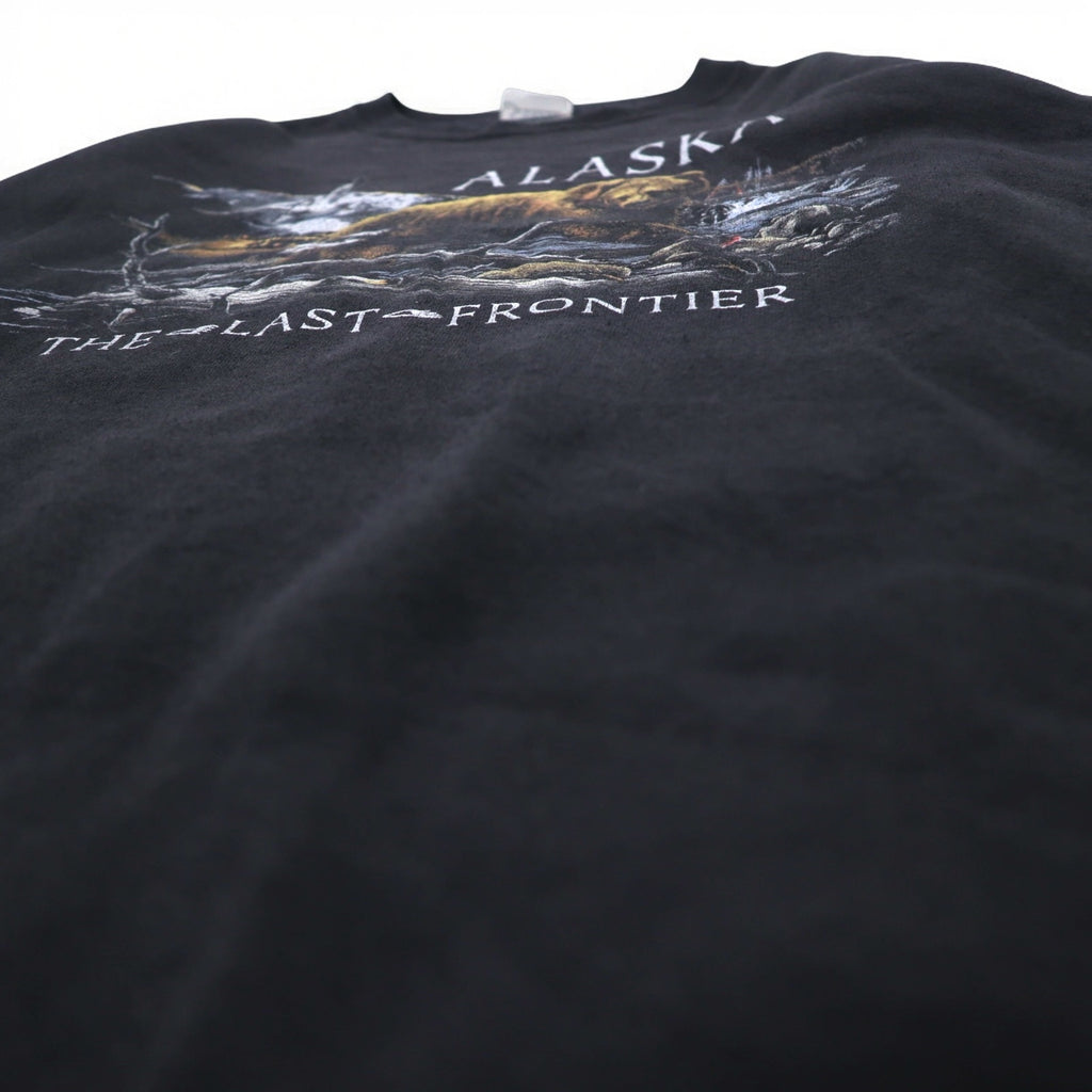 Vintage 90s Mexico Made Graphic Sweatshirt SANTEE スウェット L ブラック ALASKA メキシコ製
