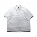 Dickies Short Sleeve Work Shirt, Size 2XL, White, Polyester and Cotton, Double Pocket, 1574
