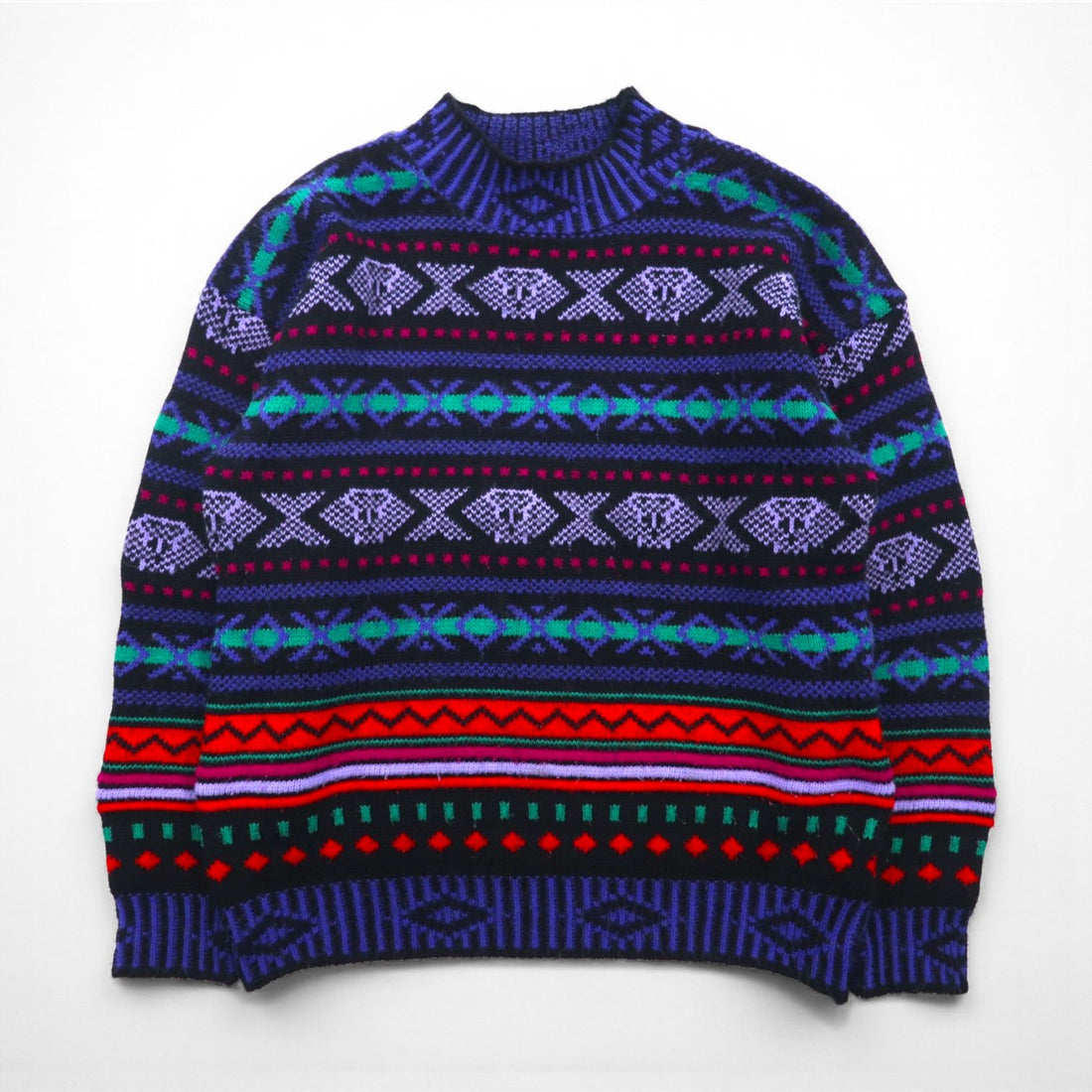 90s Vintage Wool Knit Sweater, All-Over Print, Size M, Wool, Across Australia by KNIT WAVES, Made in Australia, 90s