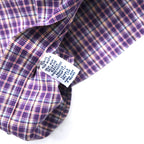 RALPH LAUREN ボタンダウンシャツ L パープル チェック コットン CUSTOM FIT スモールポニー刺繍