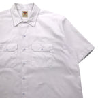 Dickies Short Sleeve Work Shirt, Size 2XL, White, Polyester and Cotton, Double Pocket, 1574