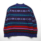 90s Vintage Wool Knit Sweater 総柄 ニット セーター M ウール Across Australia by KNIT WAVES 90年代 オーストラリア製