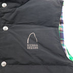 SIERRA DESIGNS 60/40クロス リバーシブル ダウン ベスト S ブラック グリーン チェック