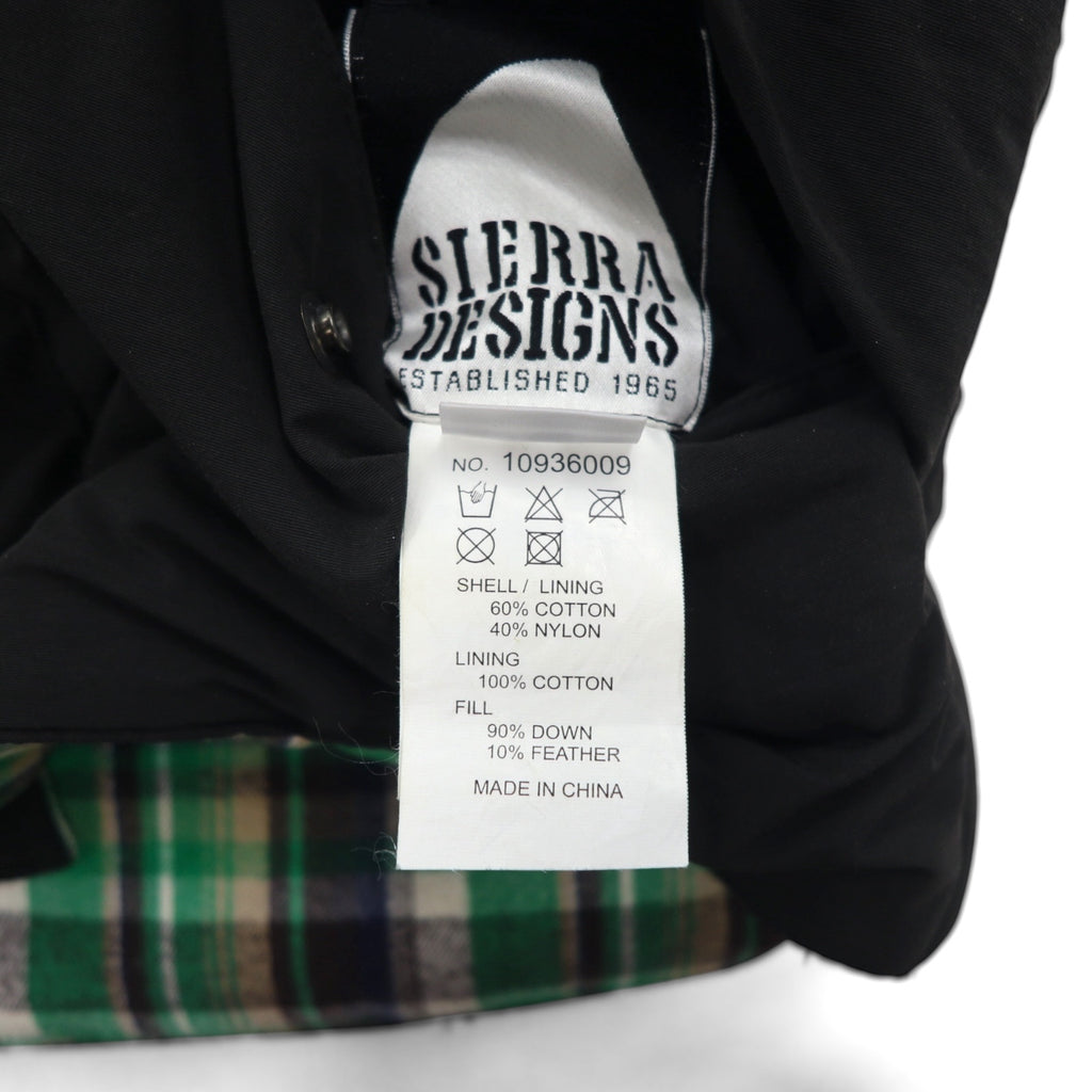 SIERRA DESIGNS 60/40クロス リバーシブル ダウン ベスト S ブラック グリーン チェック