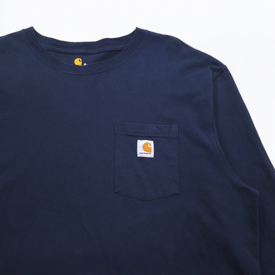 Carhartt Long Sleeve Pocket T-Shirt, XL, Navy, ORIGINAL FIT, K126, Made in Mexico