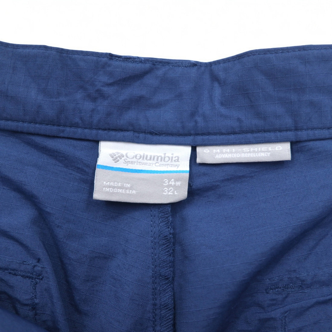 Columbia PFG Ripstop Fishing Pants L Navy OMNI-SHIELD Water Repellent FQ1041