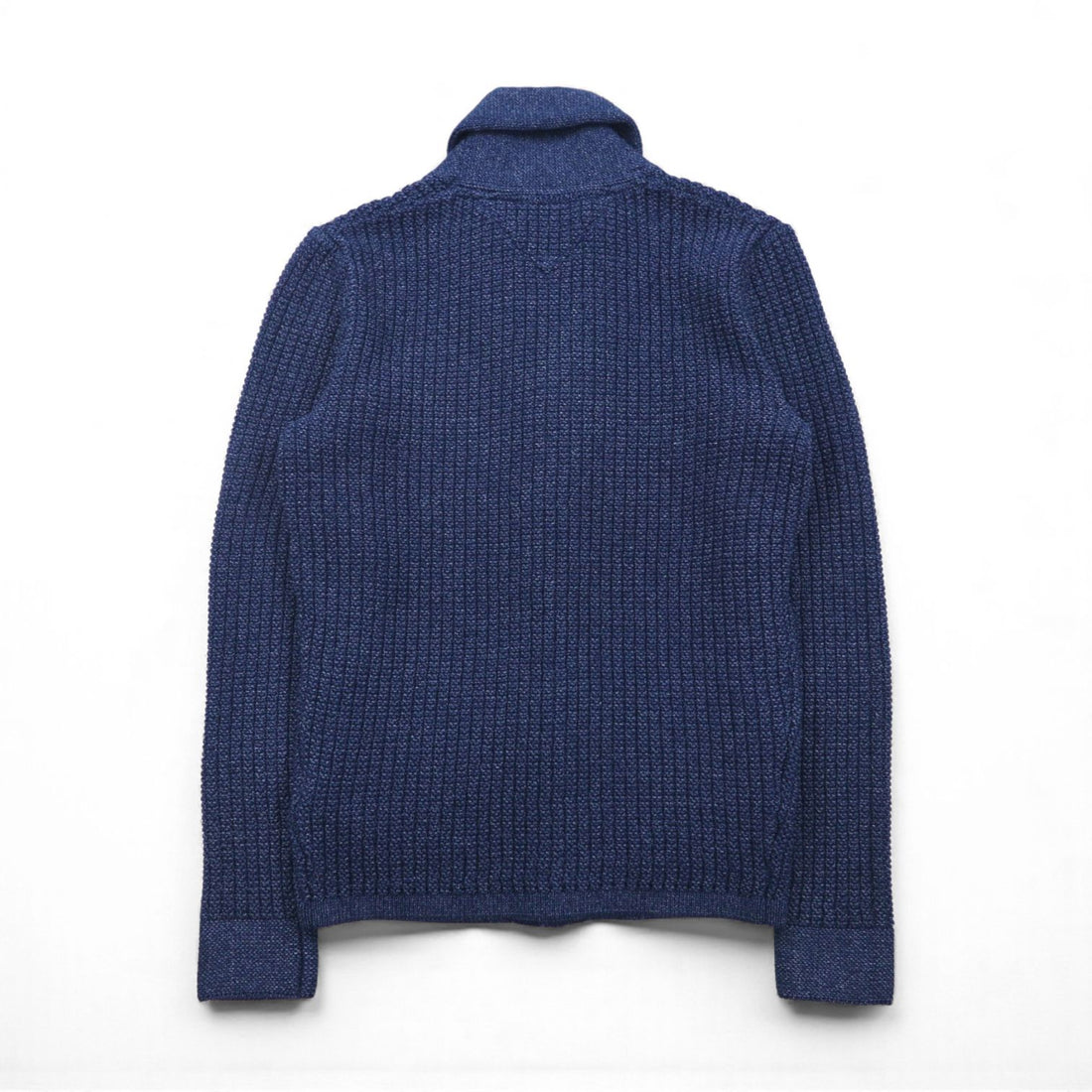 TOMMY HILFIGER Shawl Collar Waffle Knit Cardigan, Size M, Navy, Low Gauge, Patch Pockets