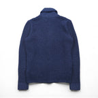 TOMMY HILFIGER Shawl Collar Waffle Knit Cardigan, Size M, Navy, Low Gauge, Patch Pockets