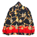 日本然リトテ-古着オンライン-90年代 FUDA INTERNATIONAL シルク スカーフ柄 ブルゾン M ブラック 総柄-90's FUDA INTERNATIONAL Silk Scarf Pattern Blouson M Black patterned
