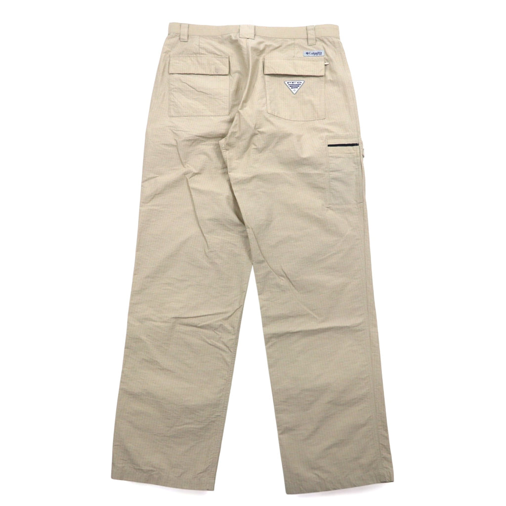 Columbia PFG Ripstop Fishing Pants L Beige OMNI-SHIELD Water Repellent FQ1041
