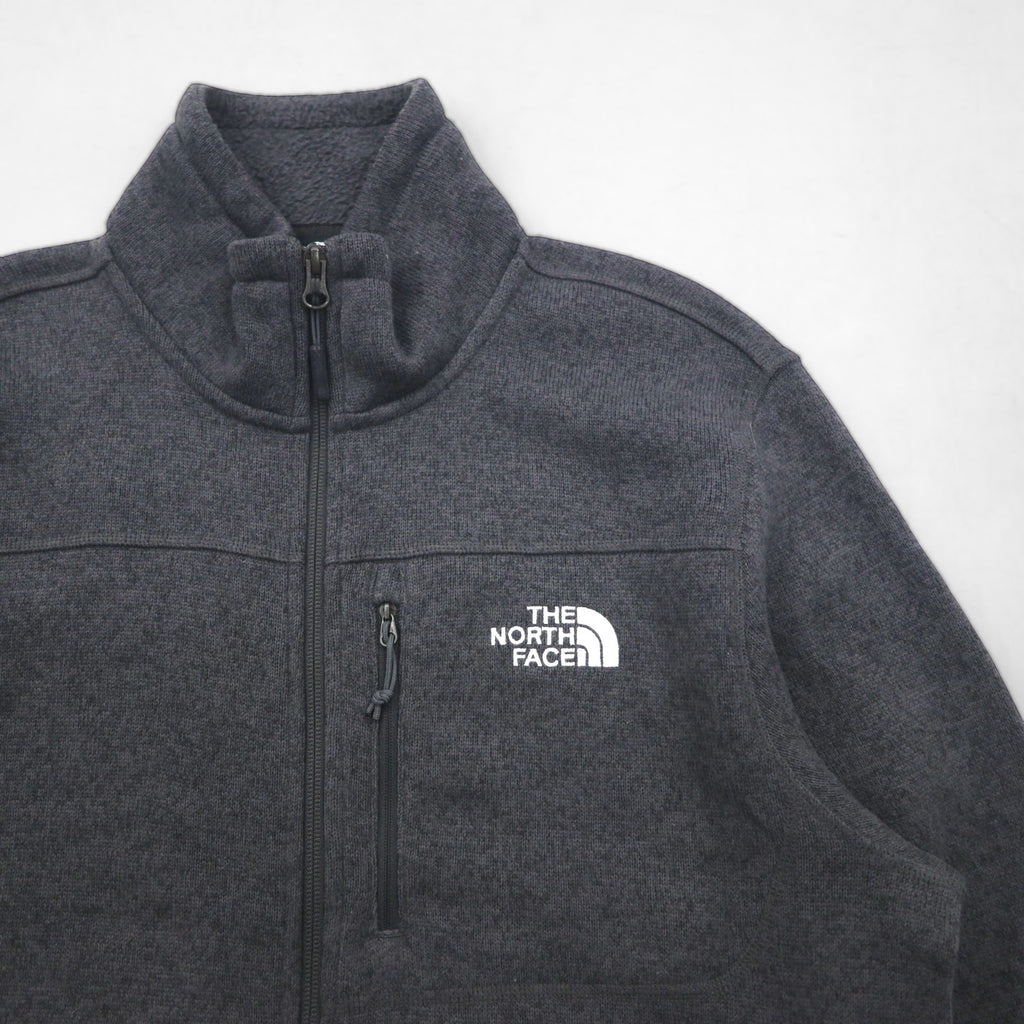 THE NORTH FACE フルジップ フリースジャケット L グレー スタンドカラー ハイネック