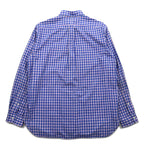 RALPH LAUREN Button-down shirt L Blue Check Big size Small pony embroidery