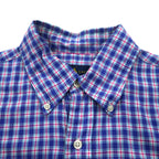 RALPH LAUREN Button-down shirt L Blue Check Big size Small pony embroidery