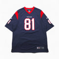 Nike Game Shirt, Navy, Size L, Polyester, NFL Texans Numbering, NFL Players On Field