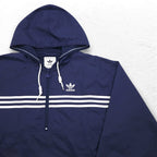 adidas 90s Half-Zip Anorak Parka XL Navy Nylon Mesh Liner 3-Stripes Trefoil Logo