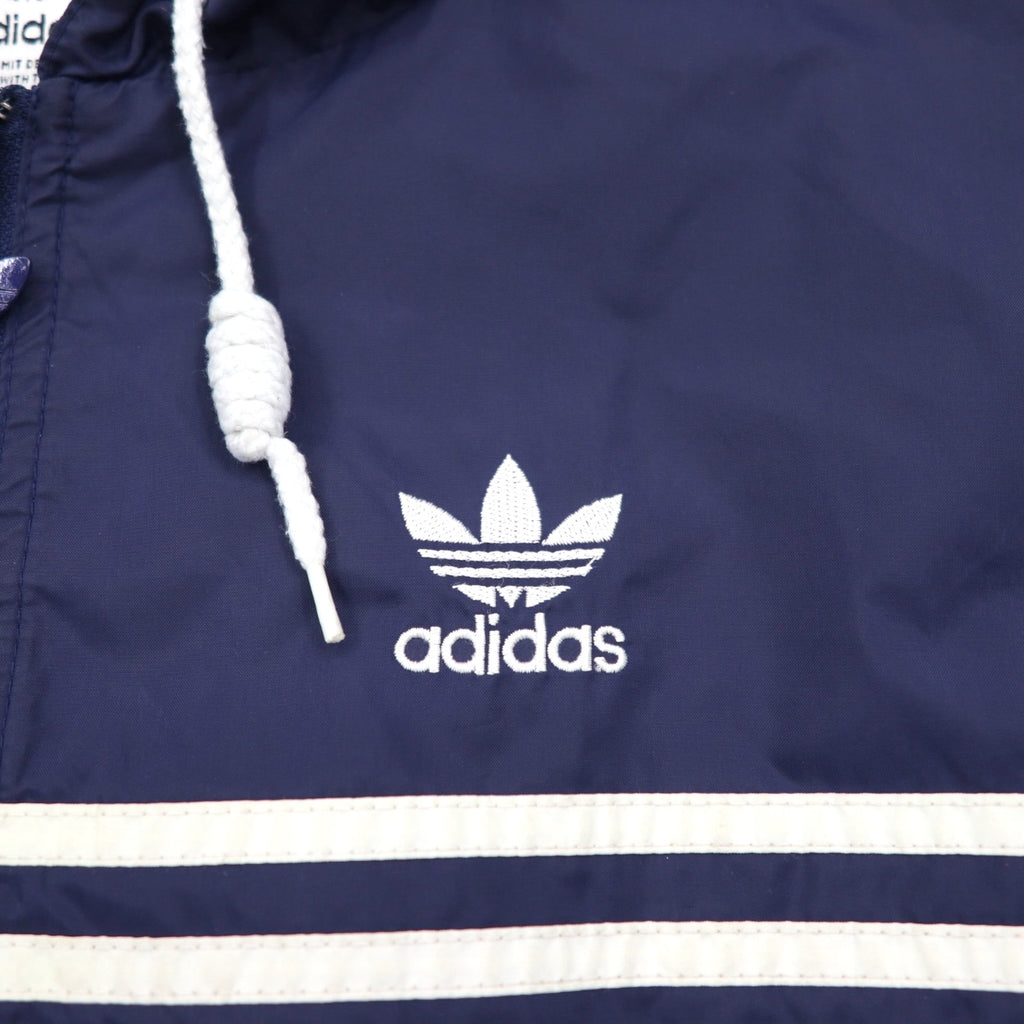 adidas 90s Half-Zip Anorak Parka XL Navy Nylon Mesh Liner 3-Stripes Trefoil Logo