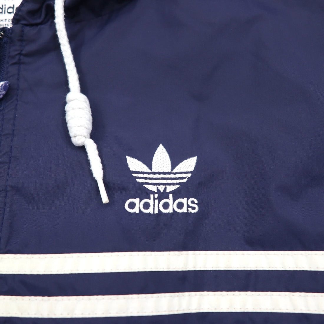adidas 90s Half-Zip Anorak Parka XL Navy Nylon Mesh Liner 3-Stripes Trefoil Logo