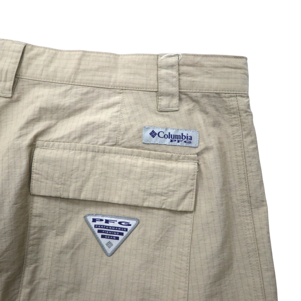 Columbia PFG Ripstop Fishing Pants L Beige OMNI-SHIELD Water Repellent FQ1041