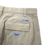 Columbia PFG Ripstop Fishing Pants L Beige OMNI-SHIELD Water Repellent FQ1041