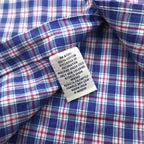 RALPH LAUREN Button-down shirt L Blue Check Big size Small pony embroidery
