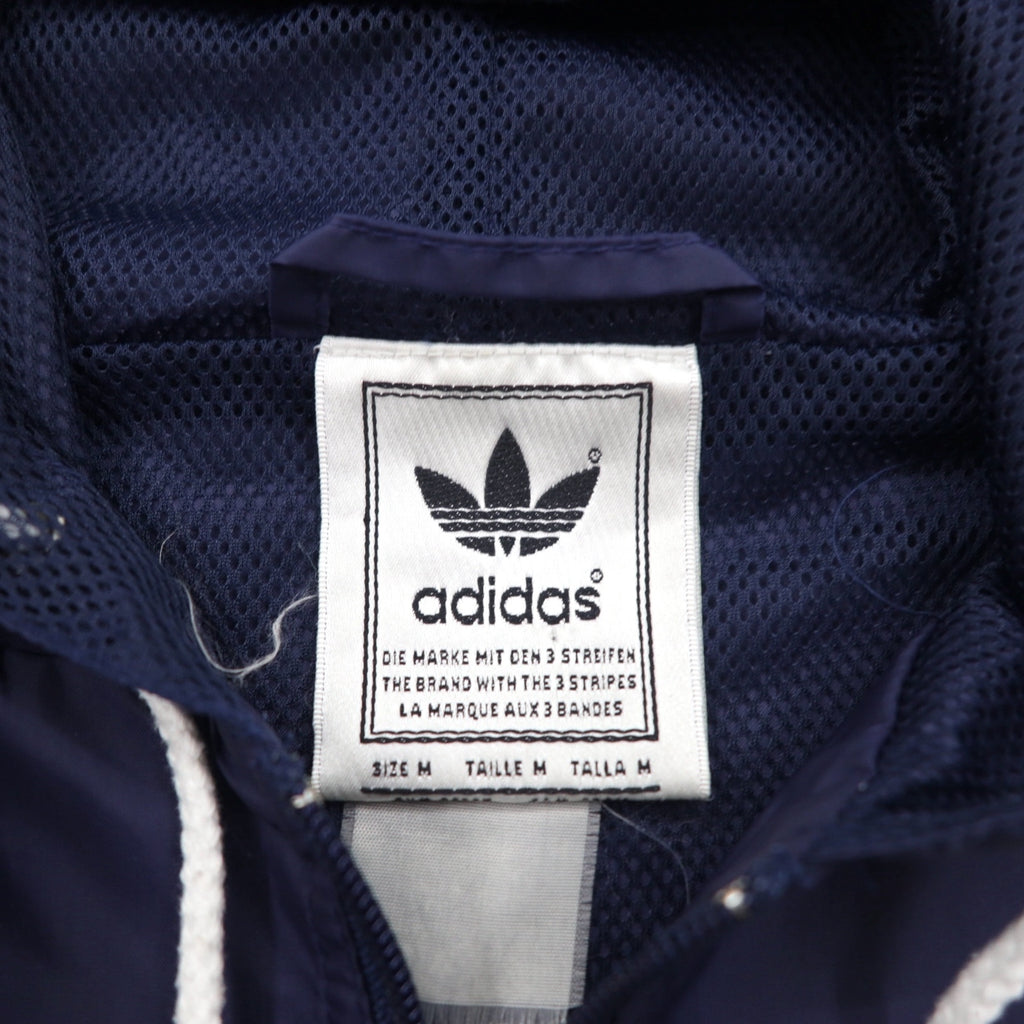 adidas 90s Half-Zip Anorak Parka XL Navy Nylon Mesh Liner 3-Stripes Trefoil Logo