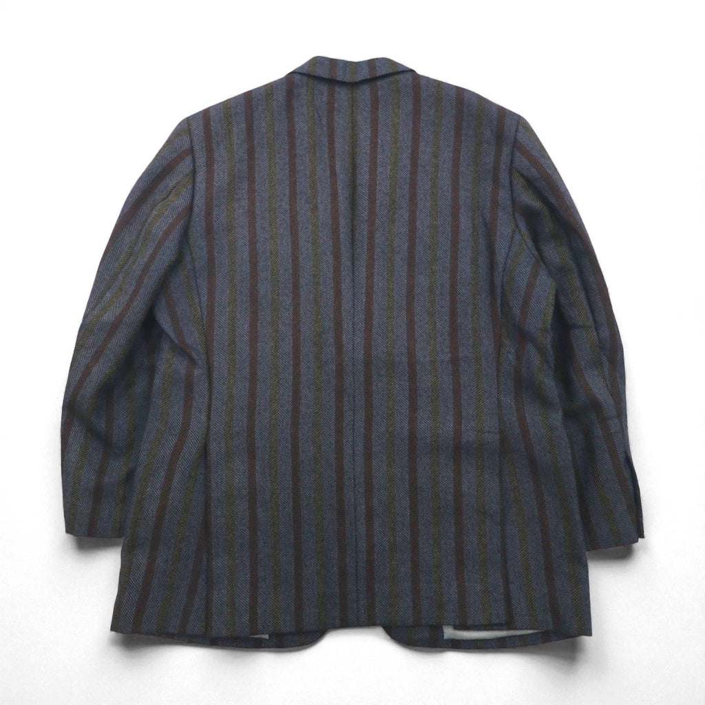 90s Italy Vintage Blazer 2B ツイード テーラードジャケット ブレザー M ストライプ MARIO CAPRA LONDON CORNER 90年代 イタリア製
