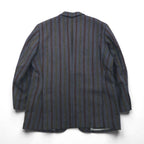 90s Italy Vintage Blazer 2B ツイード テーラードジャケット ブレザー M ストライプ MARIO CAPRA LONDON CORNER 90年代 イタリア製