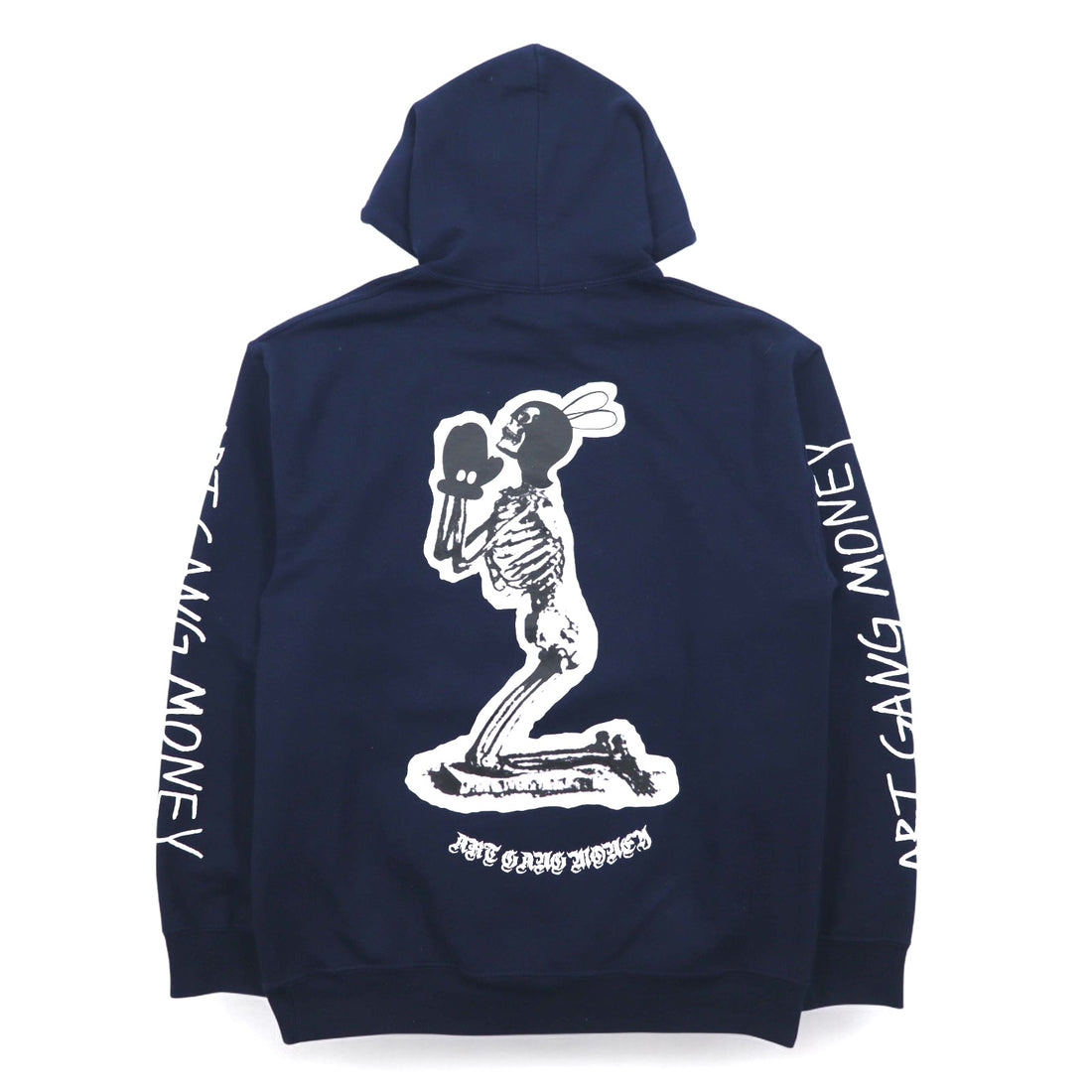 SKOLOCT TSUYOSHI NAKANO Pullover Hoodie M Navy Smiley ART GANG MONEY Print Made in Japan