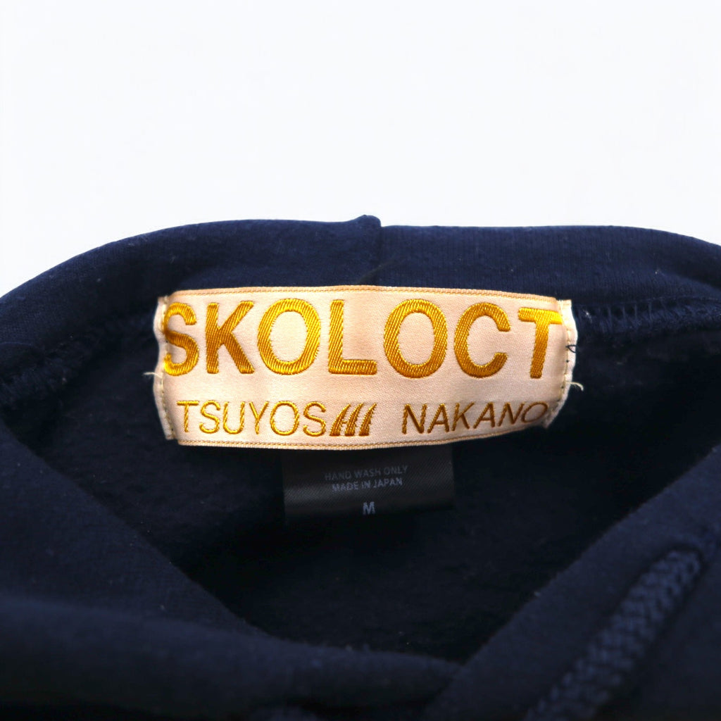 SKOLOCT TSUYOSHI NAKANO Pullover Hoodie M Navy Smiley ART GANG MONEY Print Made in Japan