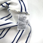 NAUTICA ボーダー ポロシャツ 3XL ホワイト ネイビー 鹿の子 ビッグサイズ ワンポイントロゴ刺繍