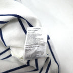 NAUTICA ボーダー ポロシャツ 3XL ホワイト ネイビー 鹿の子 ビッグサイズ ワンポイントロゴ刺繍