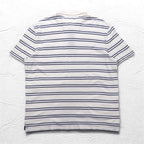 NAUTICA ボーダー ポロシャツ 3XL ホワイト ネイビー 鹿の子 ビッグサイズ ワンポイントロゴ刺繍