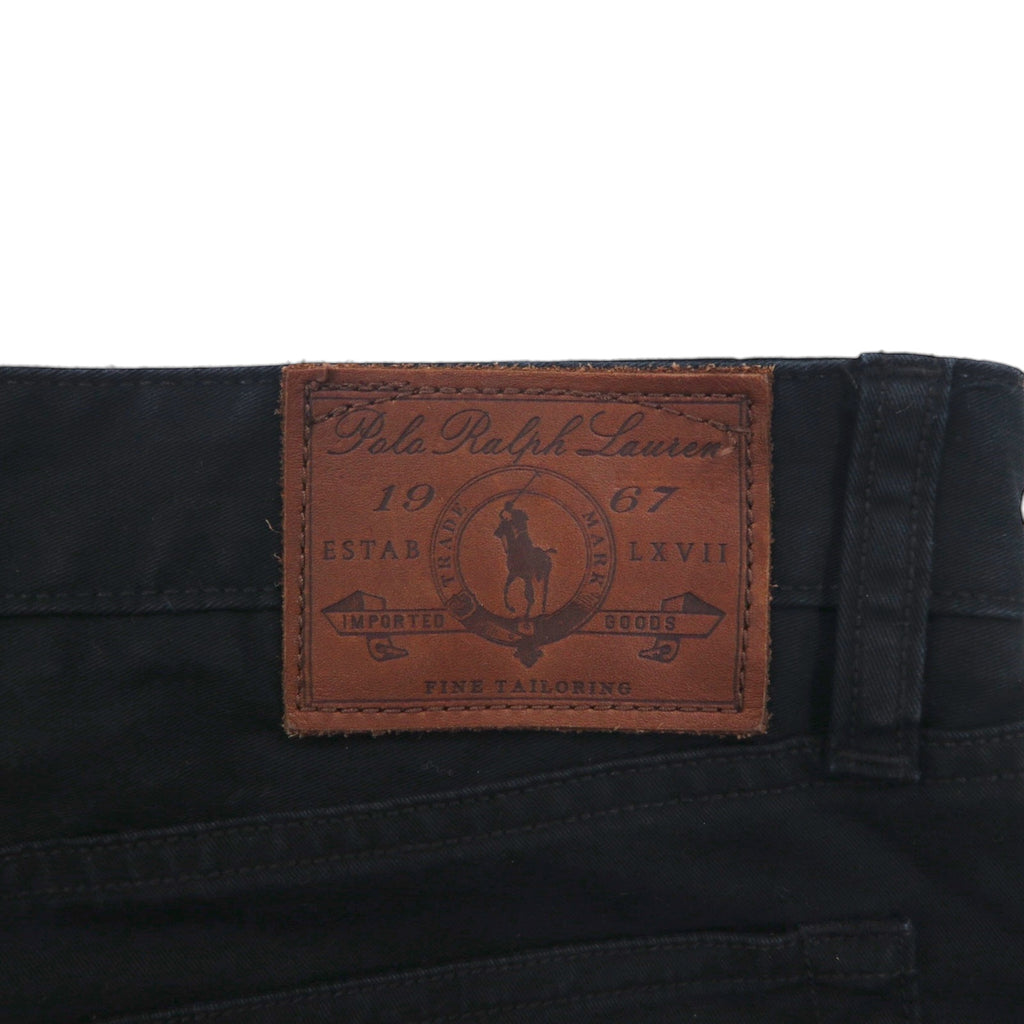 Polo Ralph Lauren チノパンツ ワークパンツ L ブラック コットン TALONジップ レザーパッチ