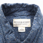 DENIM &amp; SUPPLY RALPH LAUREN Paisley Button-down Shirt, Medium, Navy, All-over Print, Cotton