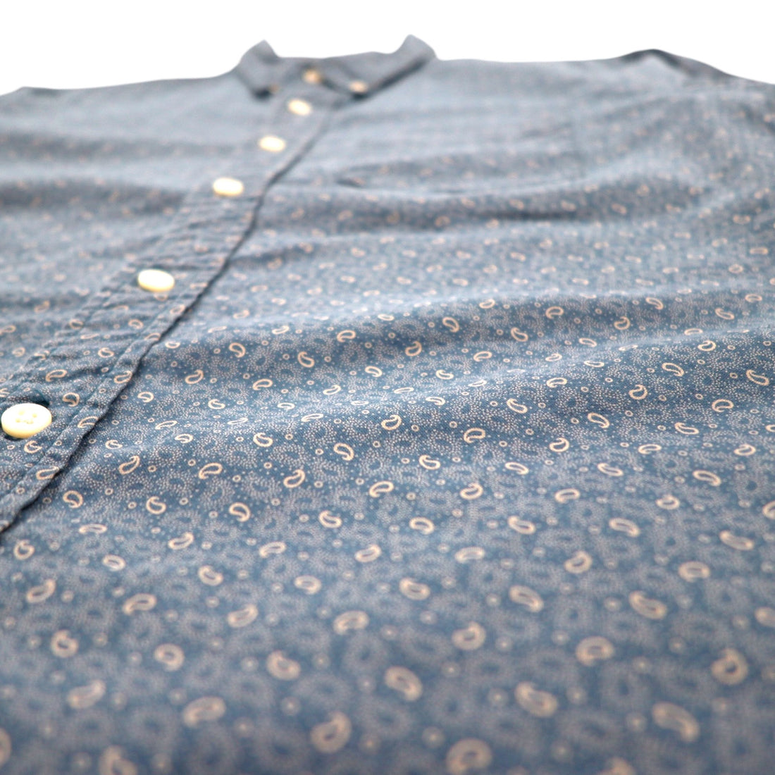 DENIM &amp; SUPPLY RALPH LAUREN Paisley Button-down Shirt, Medium, Navy, All-over Print, Cotton