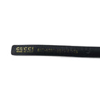 GUCCI スネークチェーン ナロー ベルト ゴールド ブラック メタル レザー 037 0391 114963 26 イタリア製