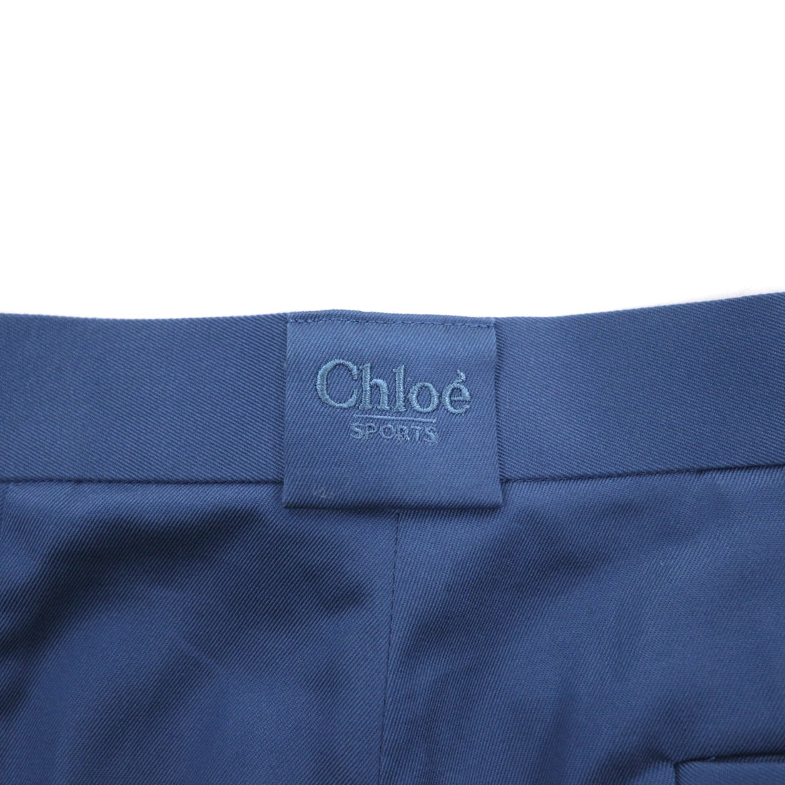 Chloe SPORTS 80s Tuck Wide Easy Slacks Pants 2XL Blue Cotton CHL8256 Made in Japan Unused