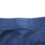 Chloe SPORTS 80s Tuck Wide Easy Slacks Pants 2XL Blue Cotton CHL8256 Made in Japan Unused