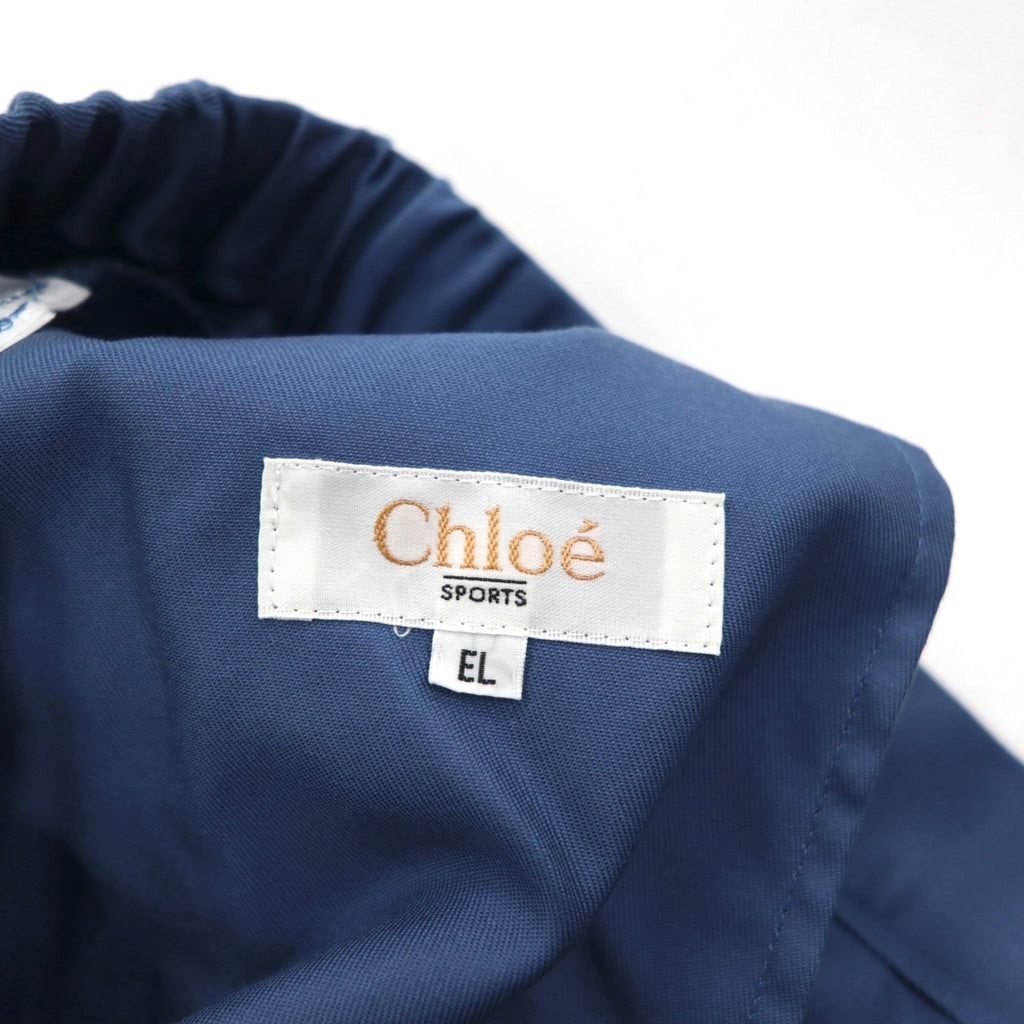 Chloe SPORTS 80s Tuck Wide Easy Slacks Pants 2XL Blue Cotton CHL8256 Made in Japan Unused