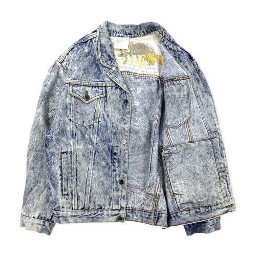 90s Uruguay URBAN EQUIPMENT Chemical Wash Denim Jacket G-Jean XL Blue Cotton Big Size