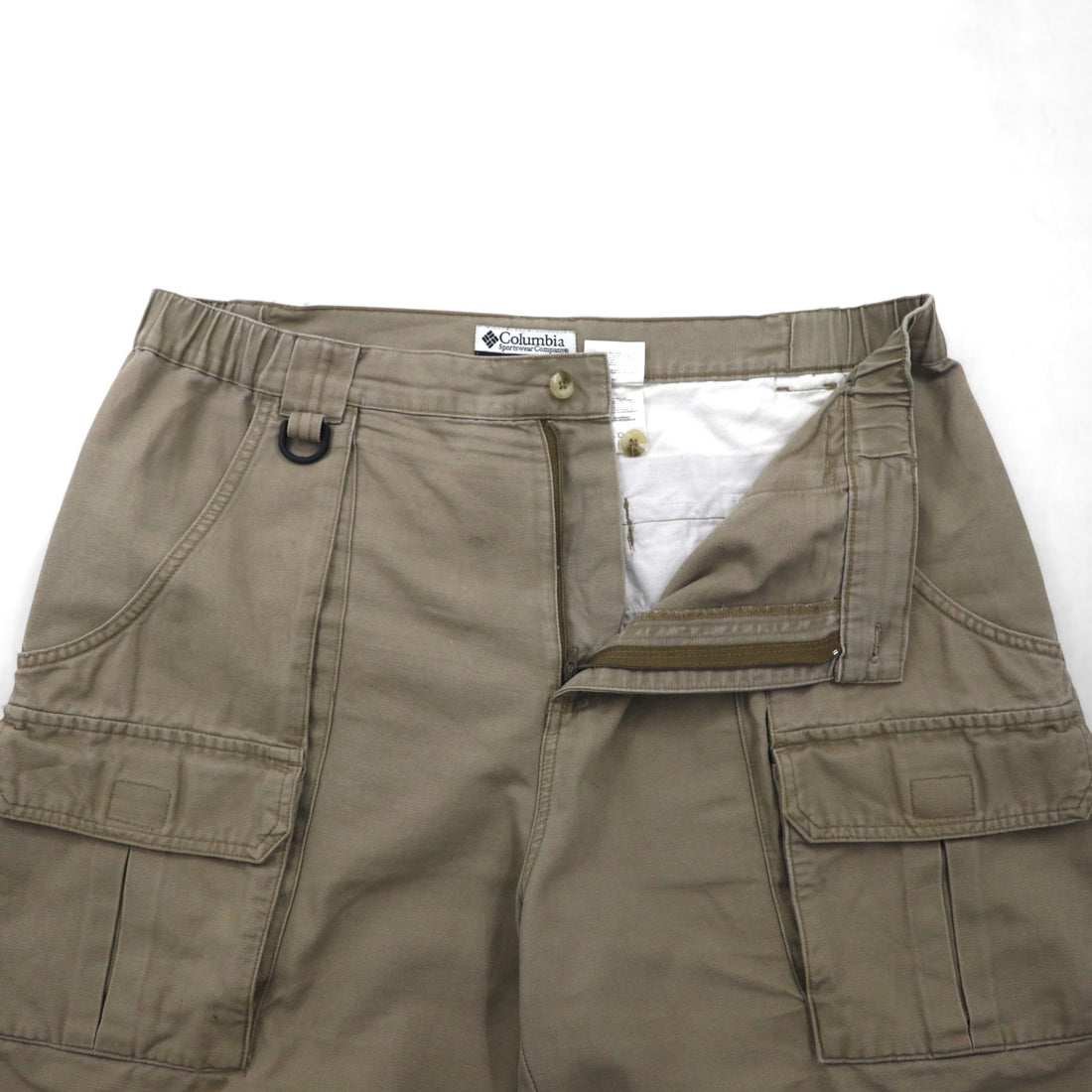 Columbia 2000s Duck Shorts, Khaki, Flap Pockets, Size L, XM4100, Made in Nicaragua