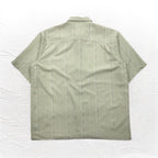 TOWN CRAFT 90s Short Sleeve Shirt 2XL Beige Striped Polyester Chest Pocket