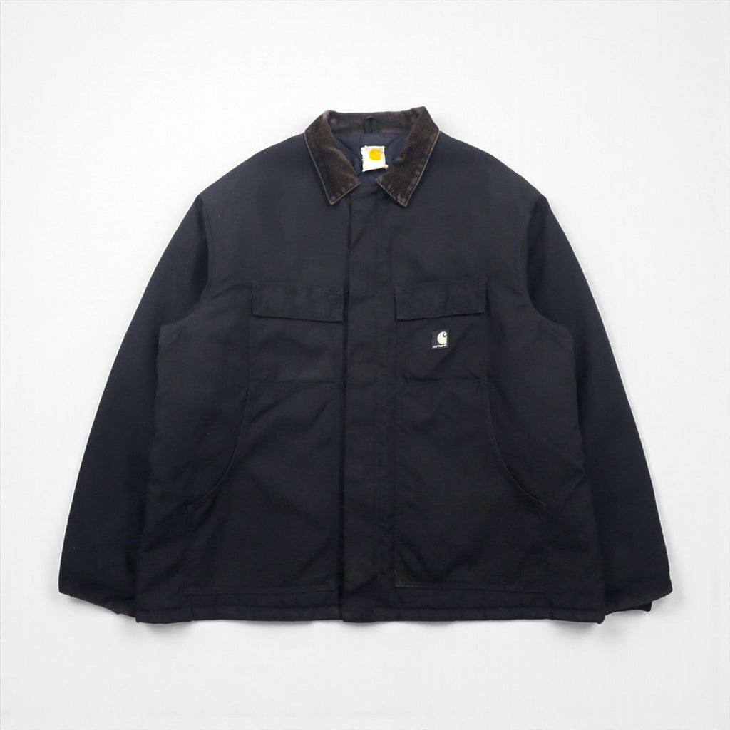 Carhartt Extreme Coat, CORDURA nylon coverall, XL, black, padded, double-zip, corduroy collar, C55