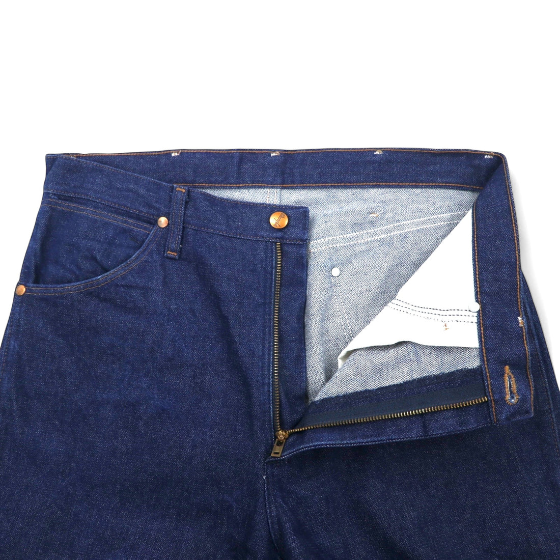 Wrangler Cowboy Cut Jeans Rigid Denim Pants 34 Blue Logo Stitching 13MWZ Made in Mexico