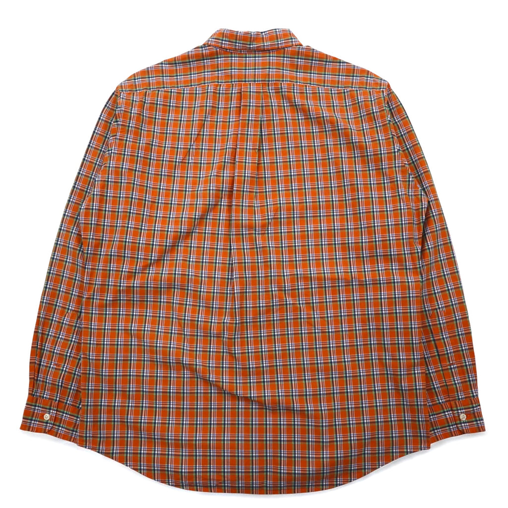 Polo by Ralph Lauren 90s ELLINGTON Big Size Button Down Shirt L Orange Small Pony Embroidery