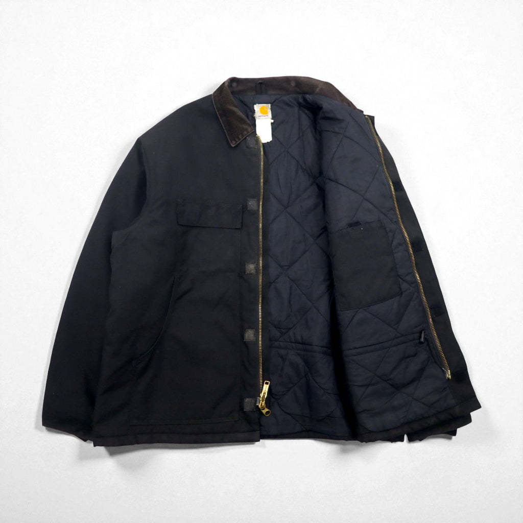 Carhartt Extreme Coat, CORDURA nylon coverall, XL, black, padded, double-zip, corduroy collar, C55