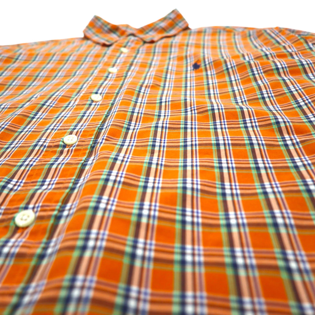 Polo by Ralph Lauren 90s ELLINGTON Big Size Button Down Shirt L Orange Small Pony Embroidery